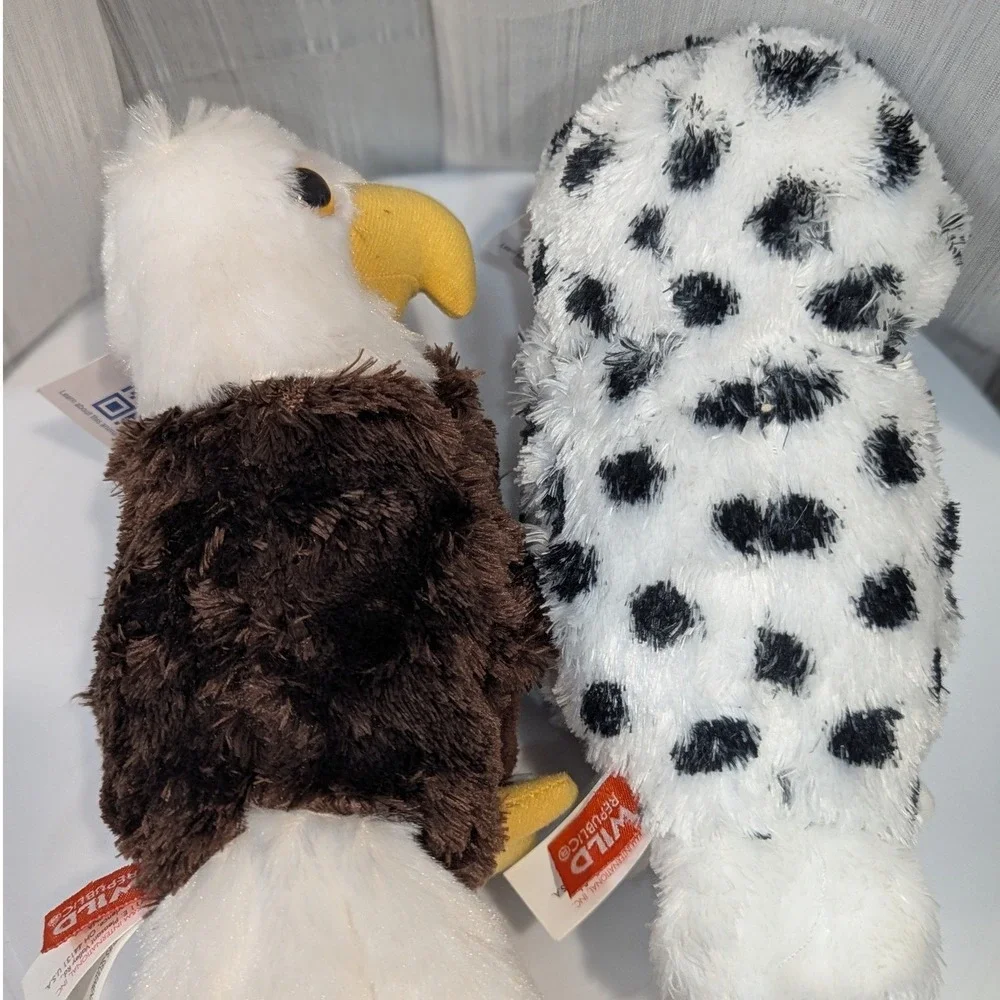 Wild Republic Book Buddies Plush Set Bald Eagle & Snowy Owl Huggers NWT